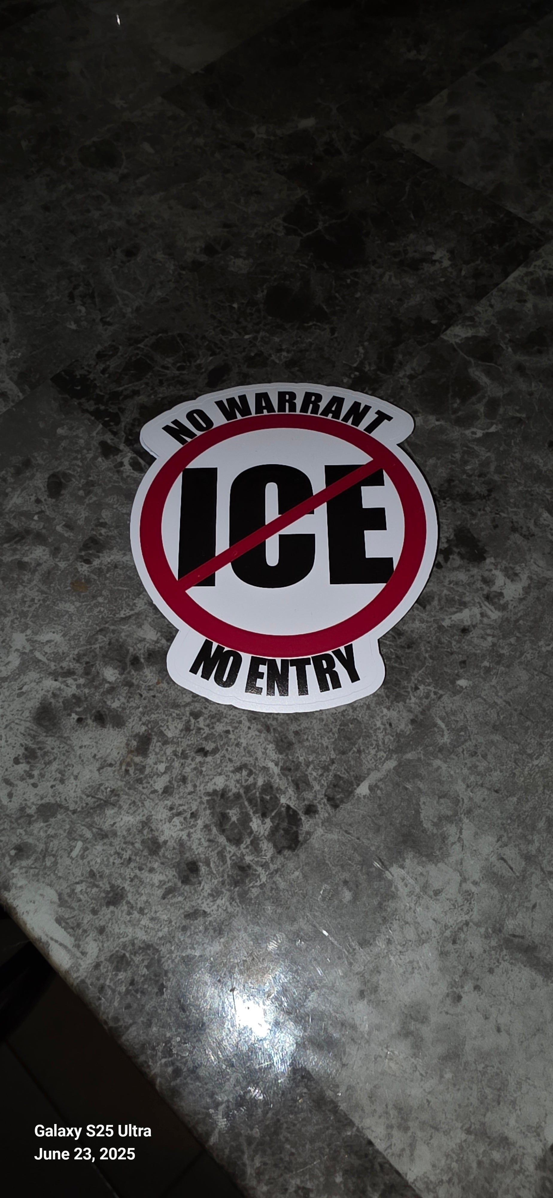 No Warrant No Entry Anti-ICE Full Color Sticker