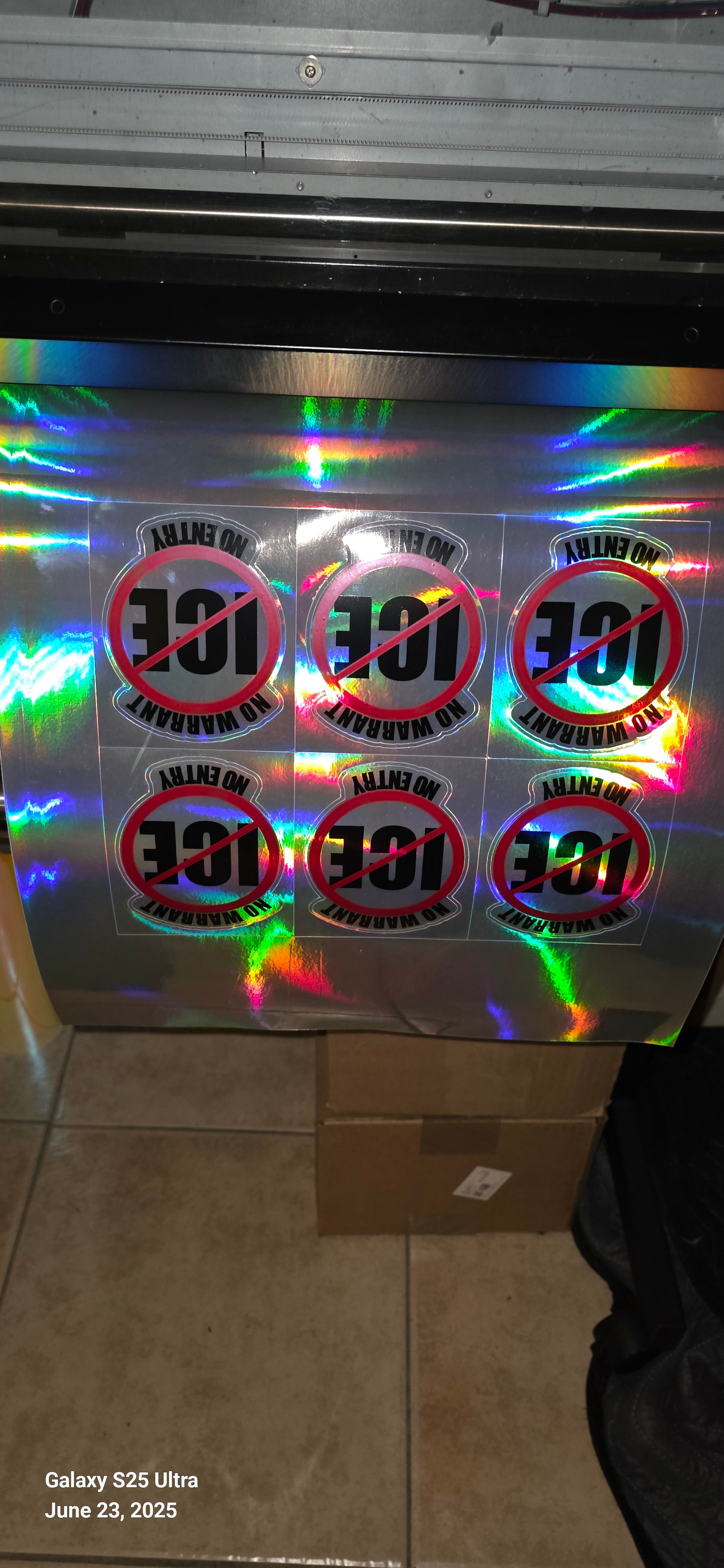 No Warrant No Entry Anti-ICE Full Color Sticker
