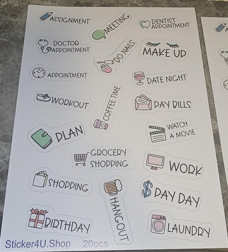 Everyday life sticker pack ,sticker pack, journal stickers, planners stickers.