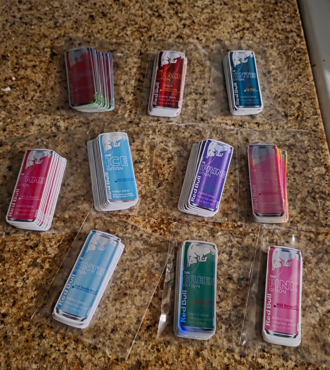Redbull Custom can stickers 20 pack
