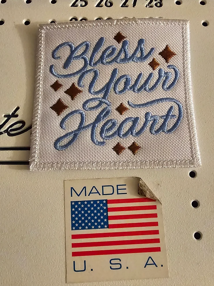 NEW Custom Made "Bless Your Heart", Cute Inspirational Applique, Iron-on Embroidered Patch, Embroidery Design, Size 3.5",Jacket Patch