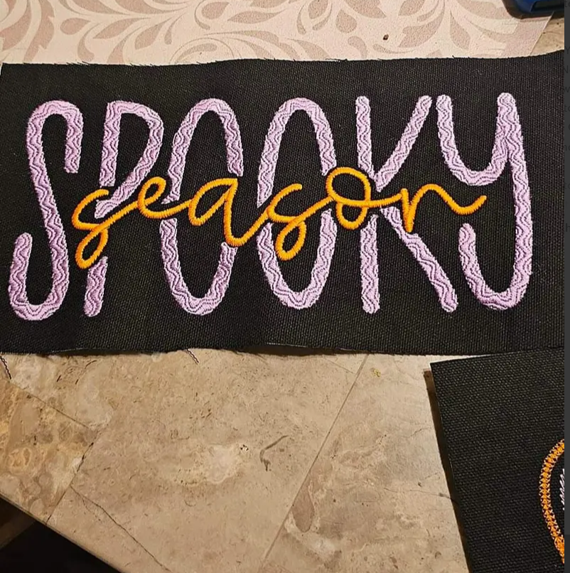 Spooky Season Halloween Embroidery File - 3 Sizes - 5 Formats - Spooky Season, Fall Time, Pumpkins Spooky Pattern