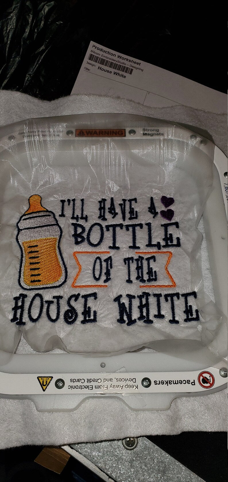 I’ll have a bottle of the House White, embroidery baby bib Design, baby humor, baby bottle humor bib customize your colors