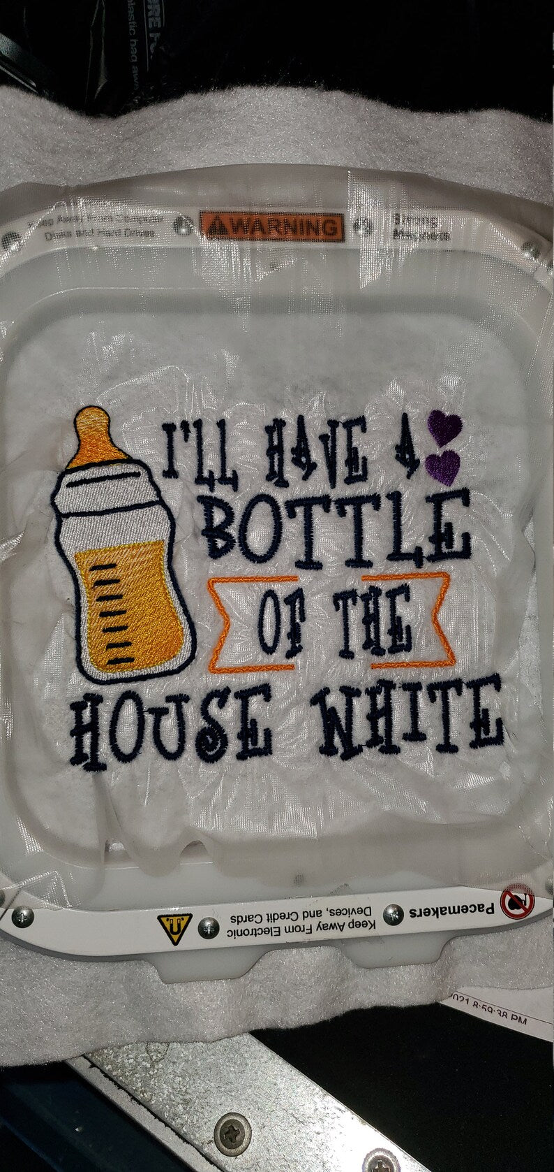 I’ll have a bottle of the House White, embroidery baby bib Design, baby humor, baby bottle humor bib customize your colors