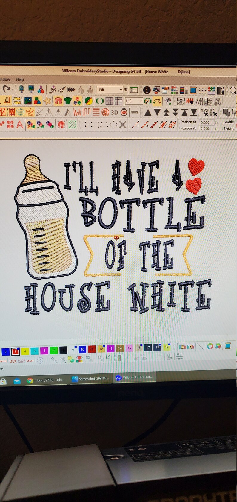 I’ll have a bottle of the House White, embroidery baby bib Design, baby humor, baby bottle humor bib customize your colors