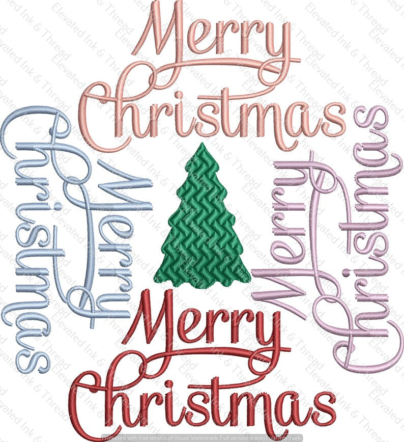 Merry Christmas Embroidery Design, Machine Embroidery, instant Digital Download