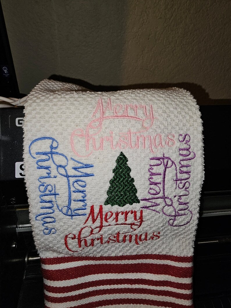 Merry Christmas Embroidery Design, Machine Embroidery, instant Digital Download