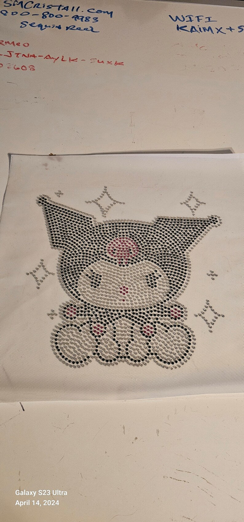 KUROMI hotfix rhinestone transfer iron on motif strass. Kuromi transfer