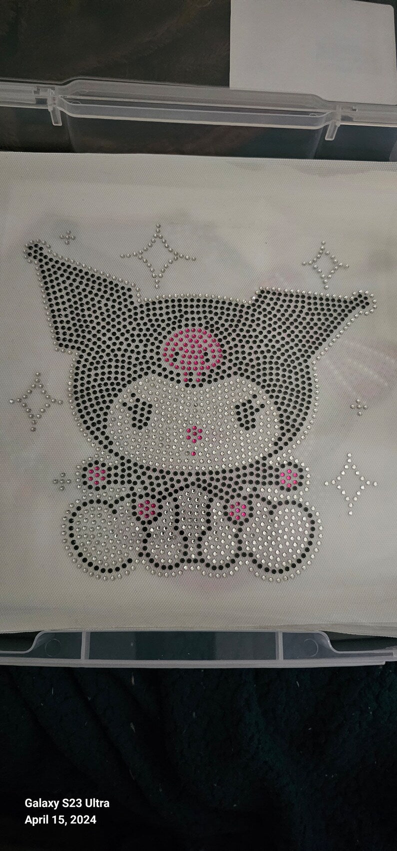 KUROMI hotfix rhinestone transfer iron on motif strass. Kuromi transfer