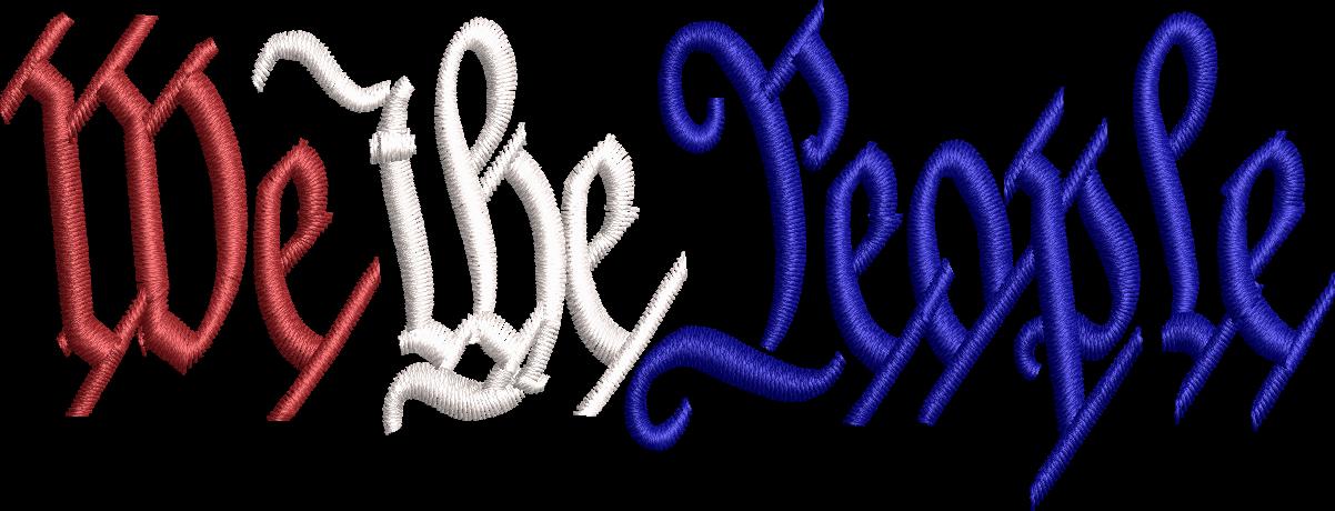 We The People dst, We The People Embroidered file. United States Constitution, embroidery art. Instant Download