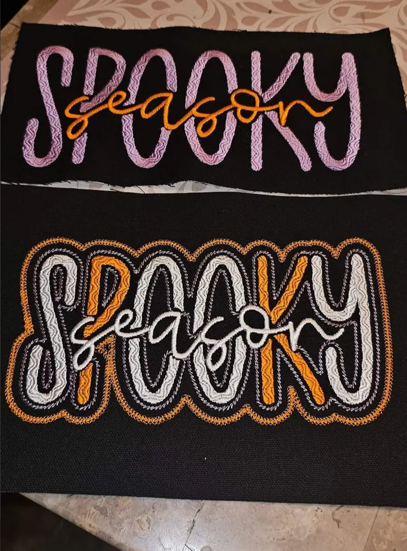 Spooky Season Halloween Embroidery File - 3 Sizes - 5 Formats - Spooky Season, Fall Time, Pumpkins Spooky Pattern