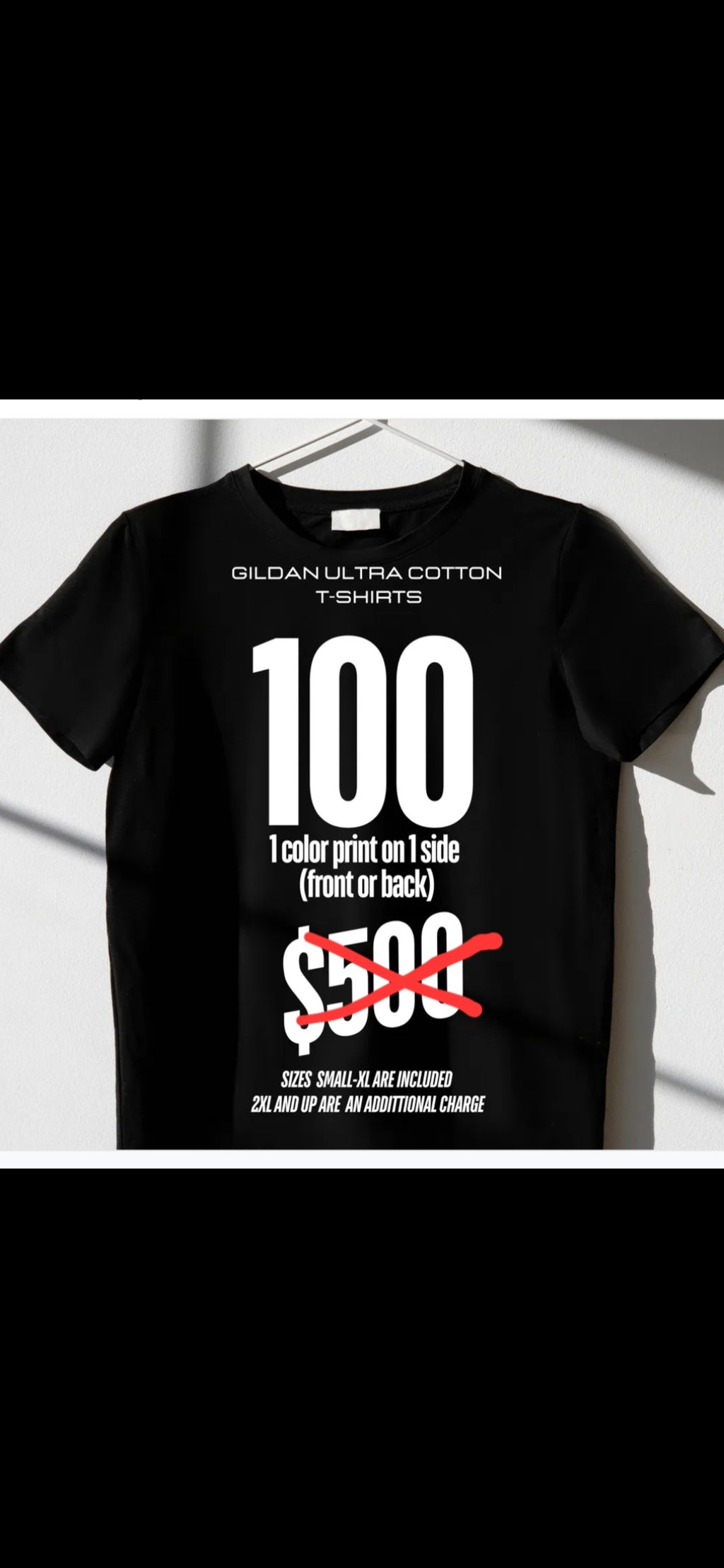 100 custom tshirts