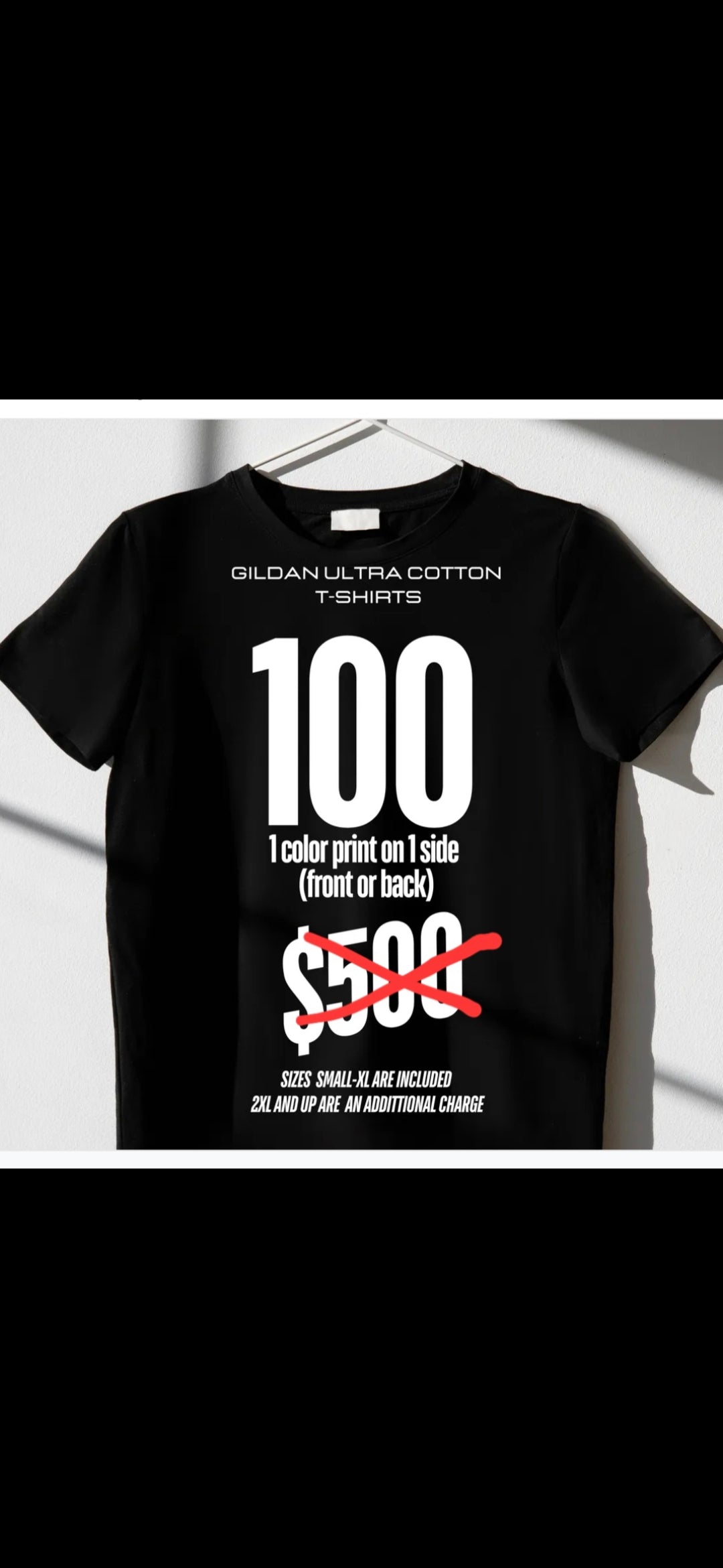 100 custom tshirts