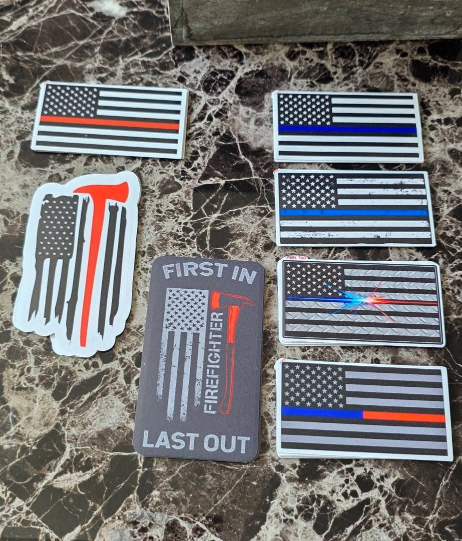 Fire and police sticker