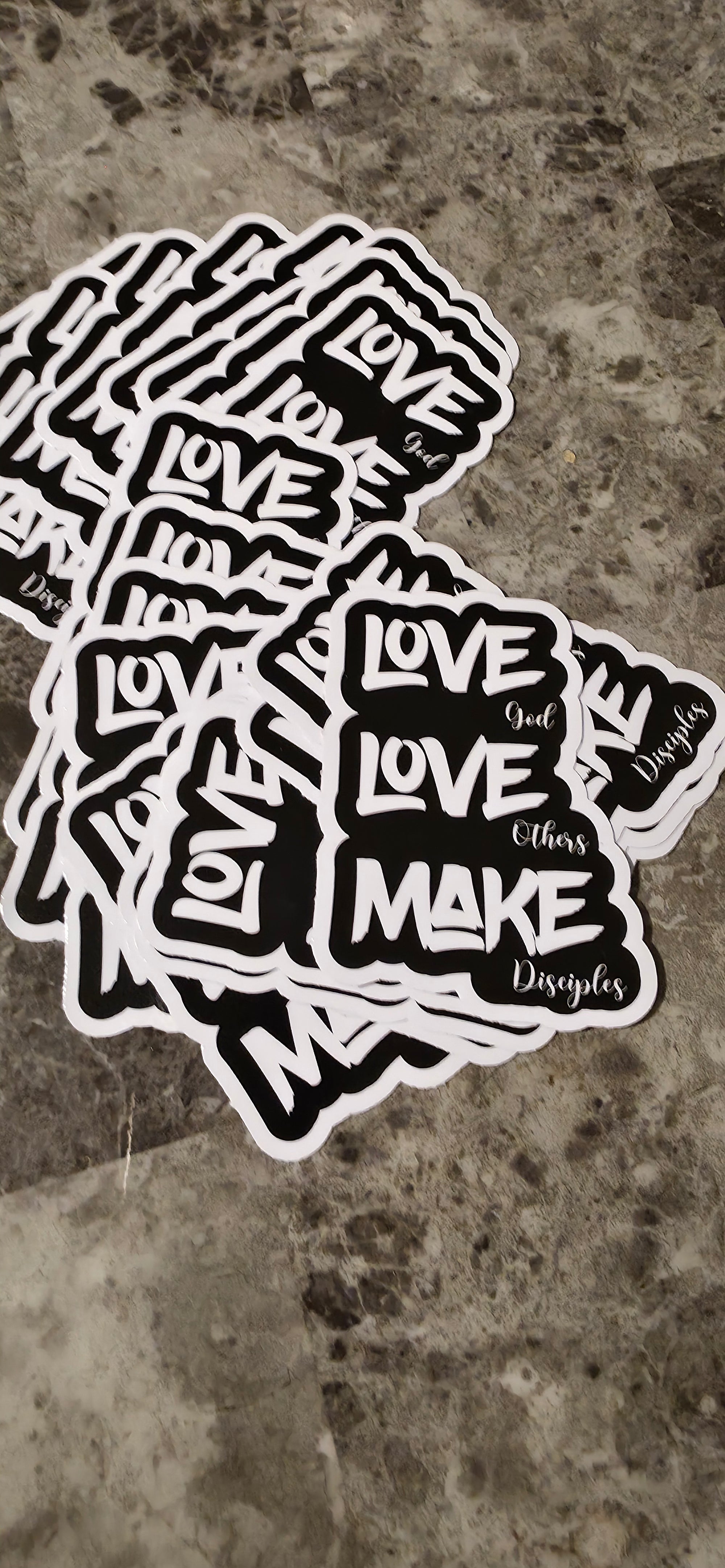 Love God, Love Others, and Make Disciples Sticker 25pk sticker