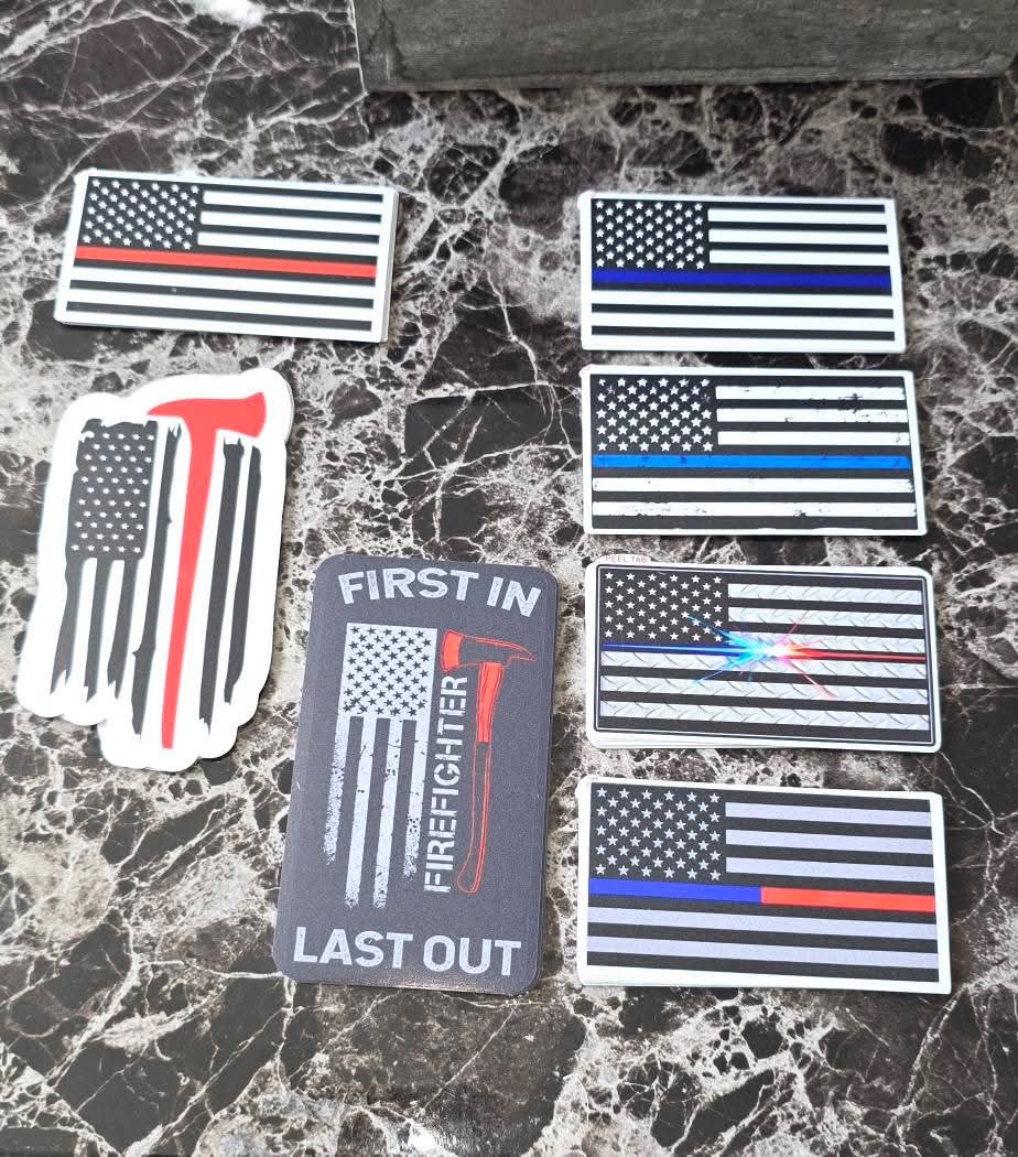 Fire and police sticker