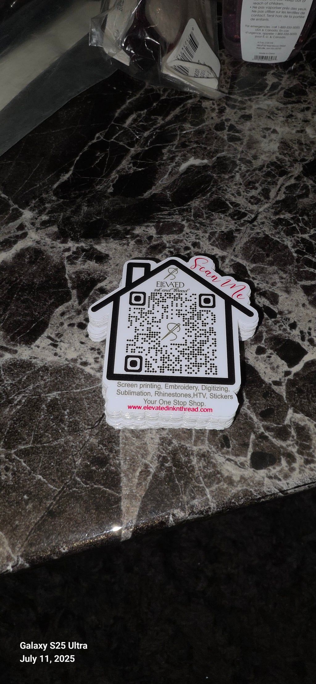 Qr code sticker 50pk or 100pk