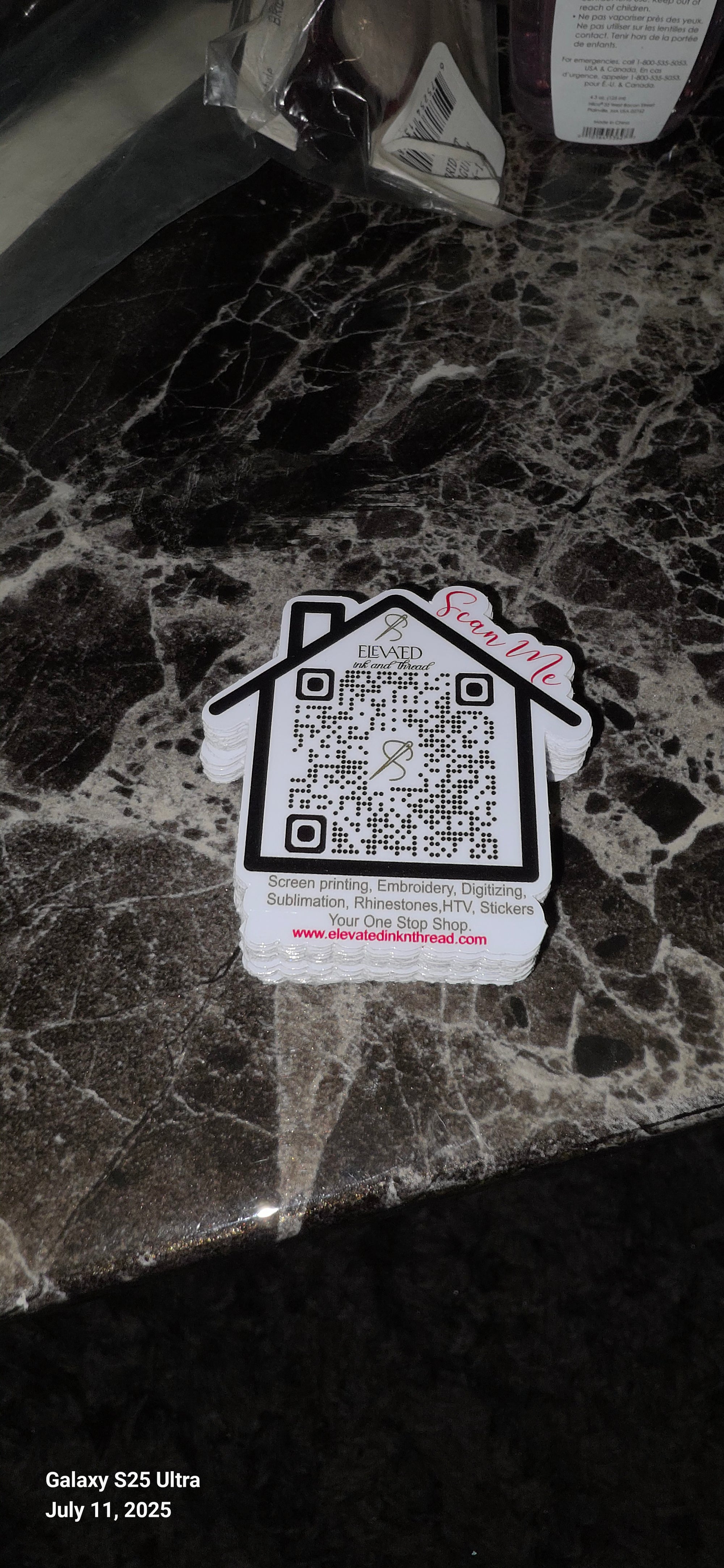 Qr code sticker 50pk or 100pk