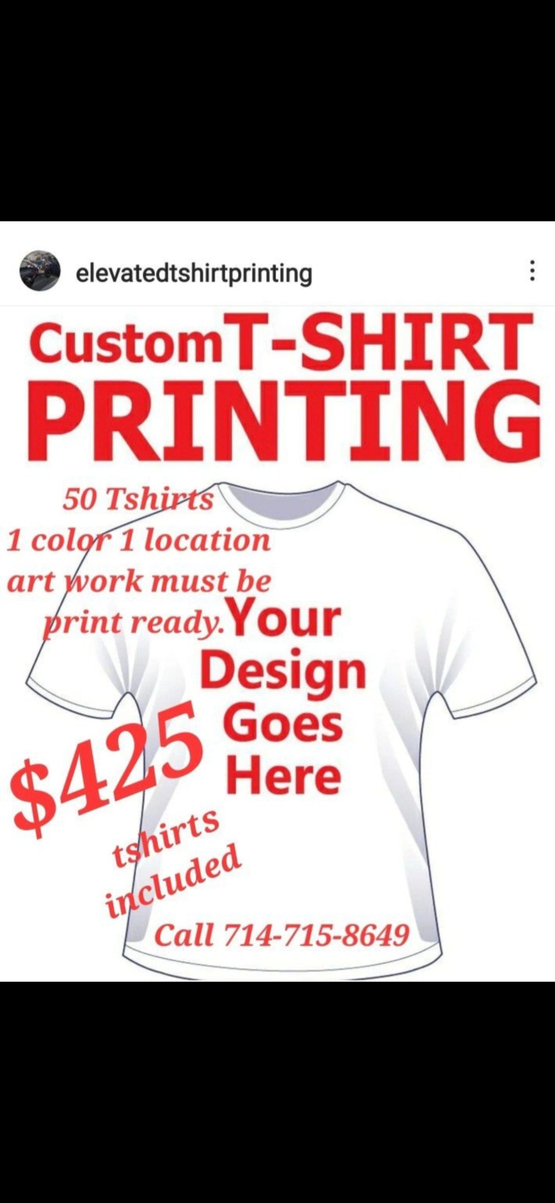 100 custom tshirts