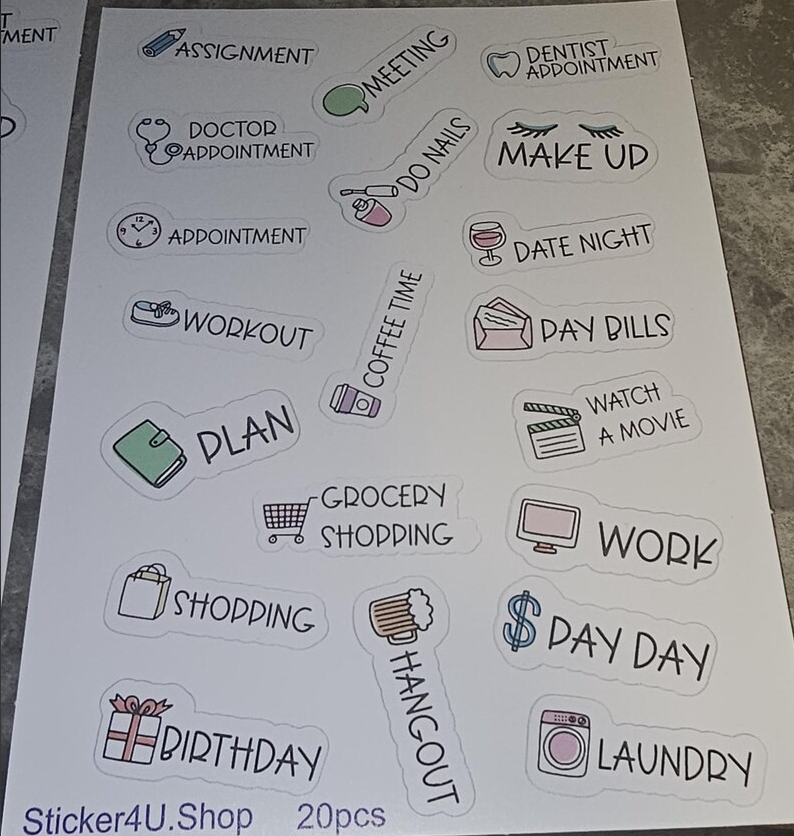 Everyday life sticker pack ,sticker pack, journal stickers, planners stickers.